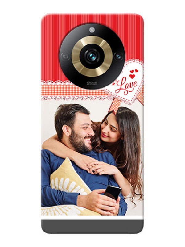 Custom Realme 11 Pro 5G phone cases online: Red Love Pattern Design