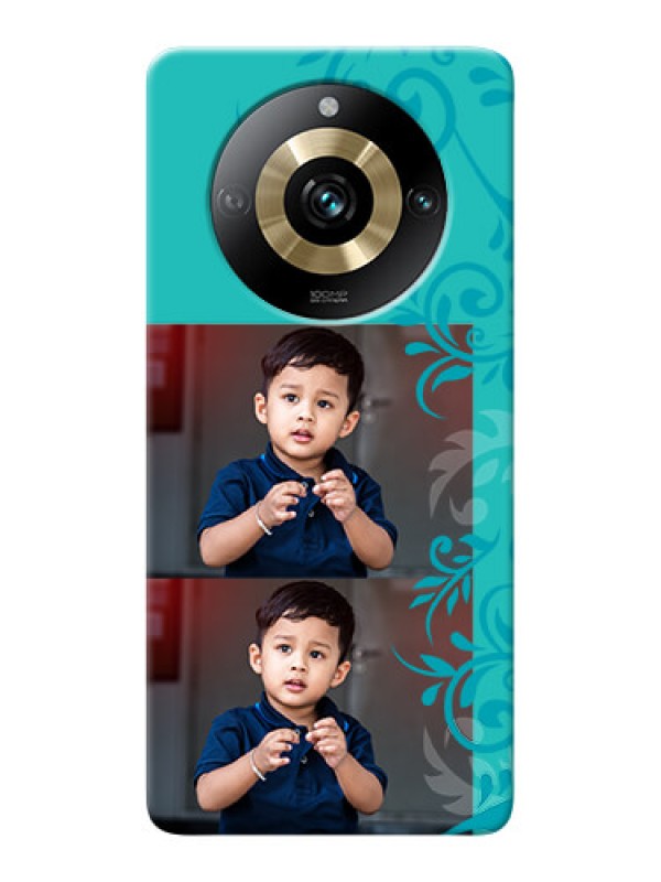 Custom Realme 11 Pro 5G Mobile Cases with Photo and Green Floral Design
