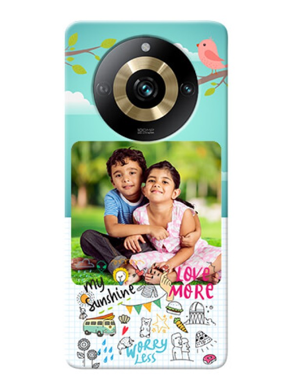 Custom Realme 11 Pro 5G phone cases online: Doodle love Design