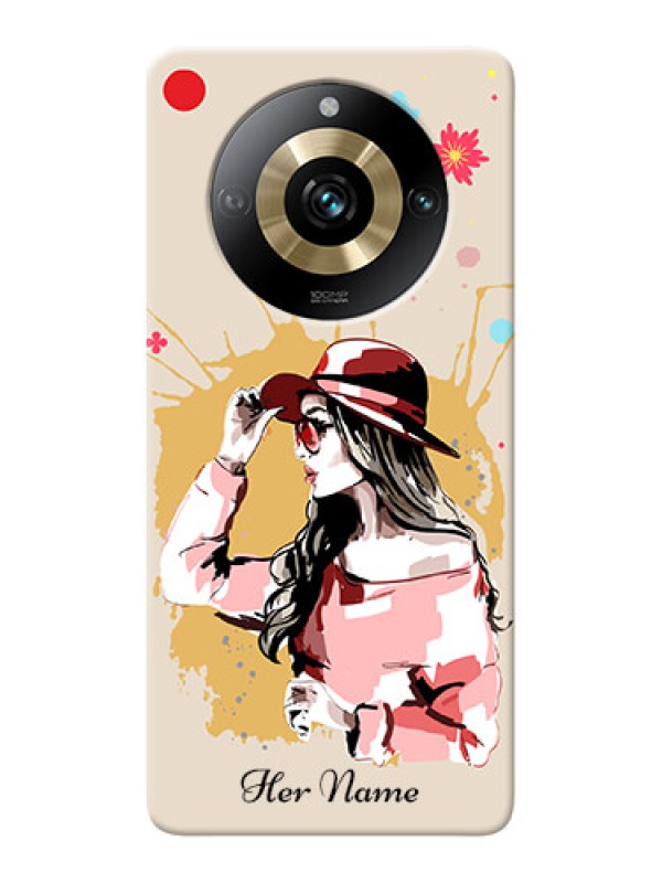 Custom Realme 11 Pro 5G Photo Printing on Case with Women with pink hat Design