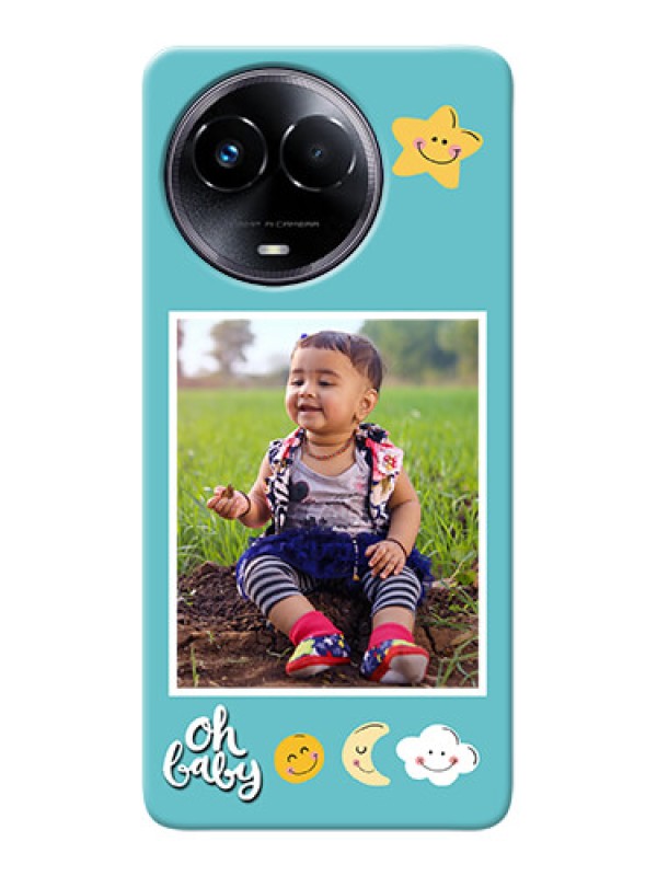 Custom Realme 11x 5G Personalised Phone Cases: Smiley Kids Stars Design