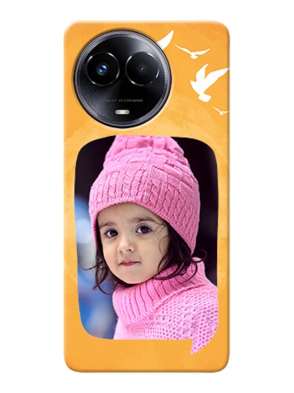 Custom Realme 11x 5G Phone Covers: Water Color Design with Bird Icons