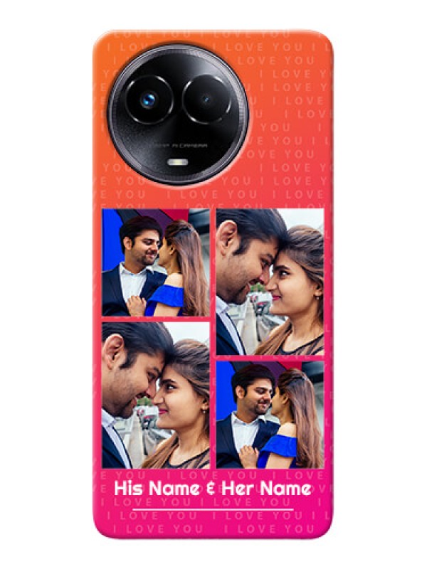 Custom Realme 11x 5G custom back covers: I Love You Pink Design