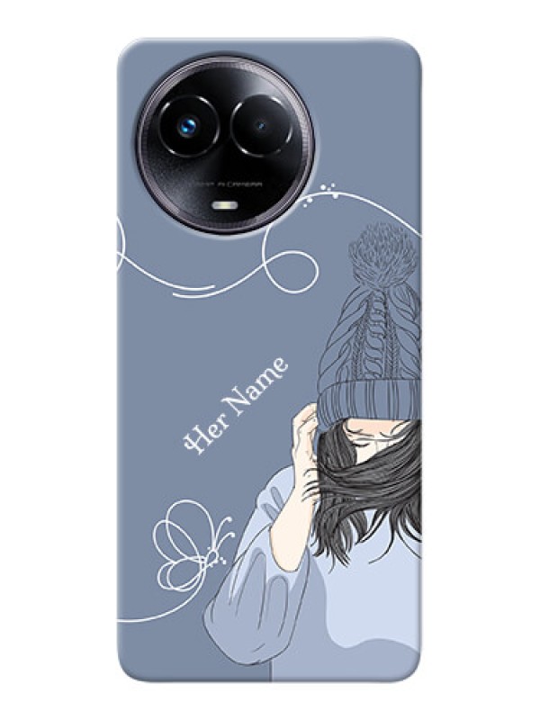 Custom Realme 11x 5G Custom Mobile Case with Girl in winter outfit Design