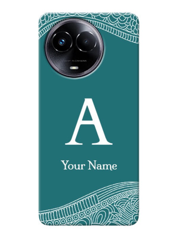 Custom Realme 11x 5G Personalized Phone Case with line art pattern with custom name Design