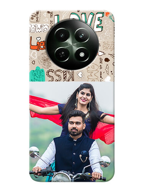 Custom Realme 12 5G Personalised mobile covers: Love Doodle Pattern