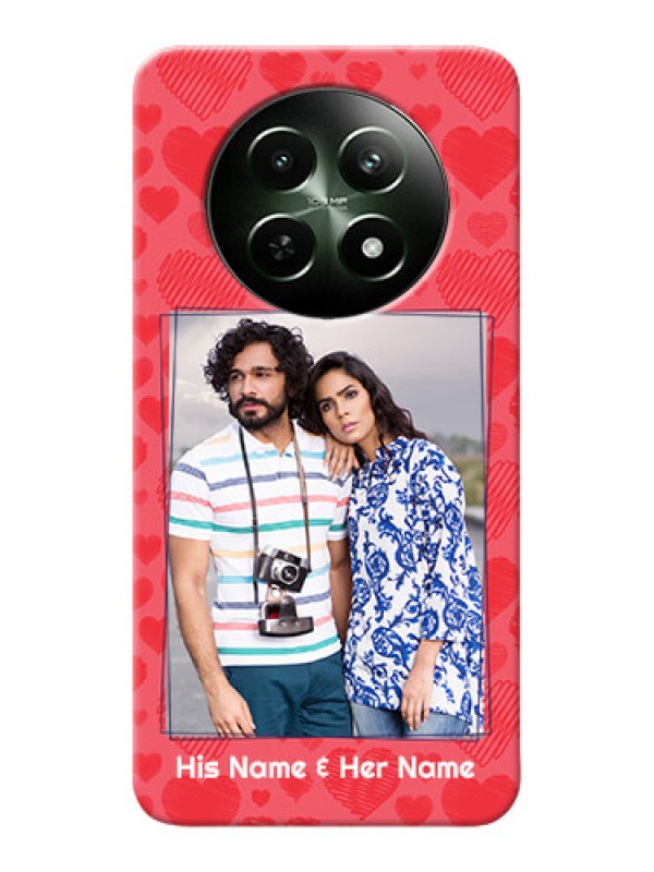 Custom Realme 12 5G Mobile Back Covers: with Red Heart Symbols Design