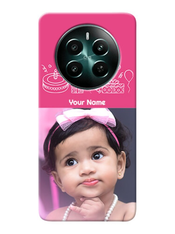 Custom Realme 12 Plus 5G Custom Mobile Cover with Birthday Line Art Design