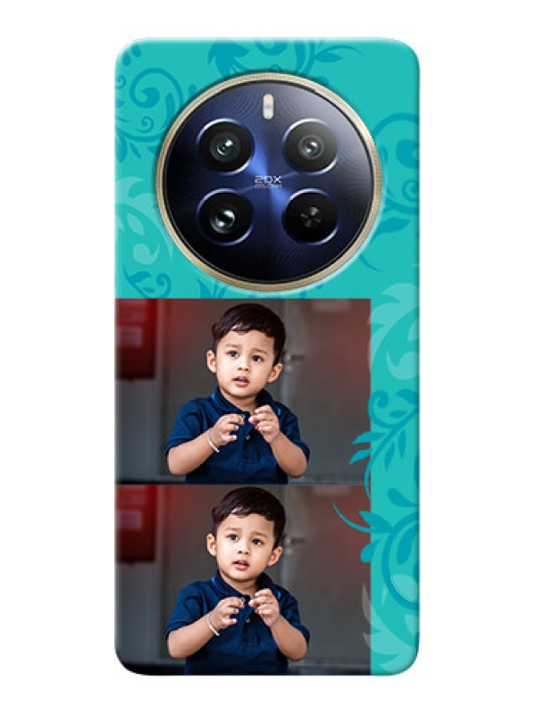 Custom Realme 12 Pro 5G Mobile Cases with Photo and Green Floral Design