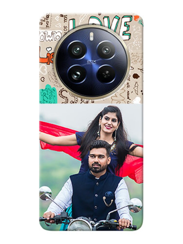 Custom Realme 12 Pro 5G Personalised mobile covers: Love Doodle Pattern