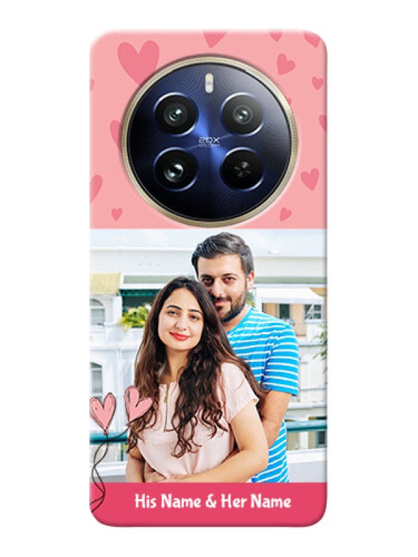 Custom Realme 12 Pro 5G phone back covers: Love Design Peach Color