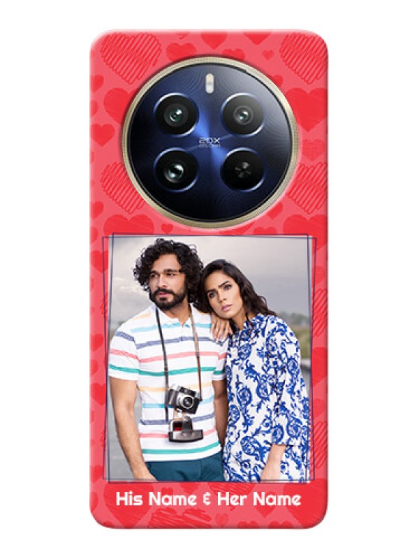 Custom Realme 12 Pro 5G Mobile Back Covers: with Red Heart Symbols Design