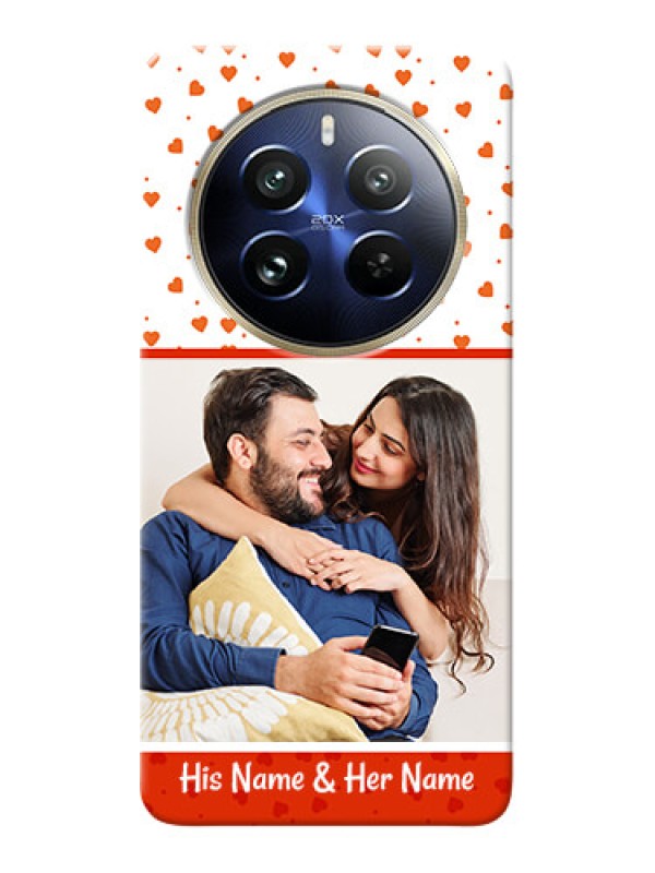 Custom Realme 12 Pro Plus 5G Phone Back Covers: Orange Love Symbol Design