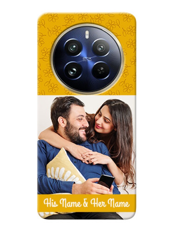 Custom Realme 12 Pro Plus 5G mobile phone covers: Yellow Floral Design