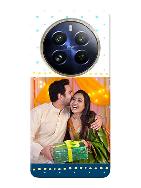 Custom Realme 12 Pro Plus 5G Phone Covers: White and Blue Abstract Design