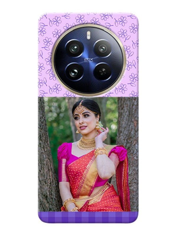 Custom Realme 12 Pro Plus 5G Mobile Cases: Purple Floral Design