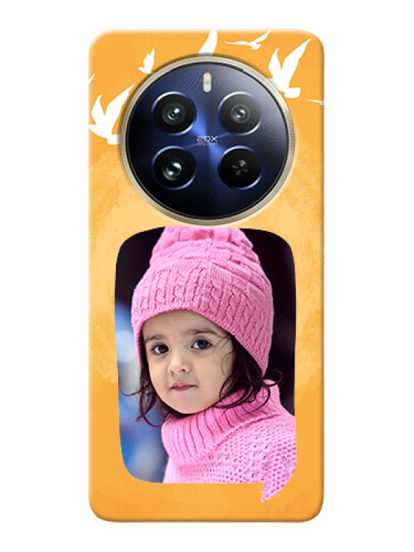 Custom Realme 12 Pro Plus 5G Phone Covers: Water Color Design with Bird Icons