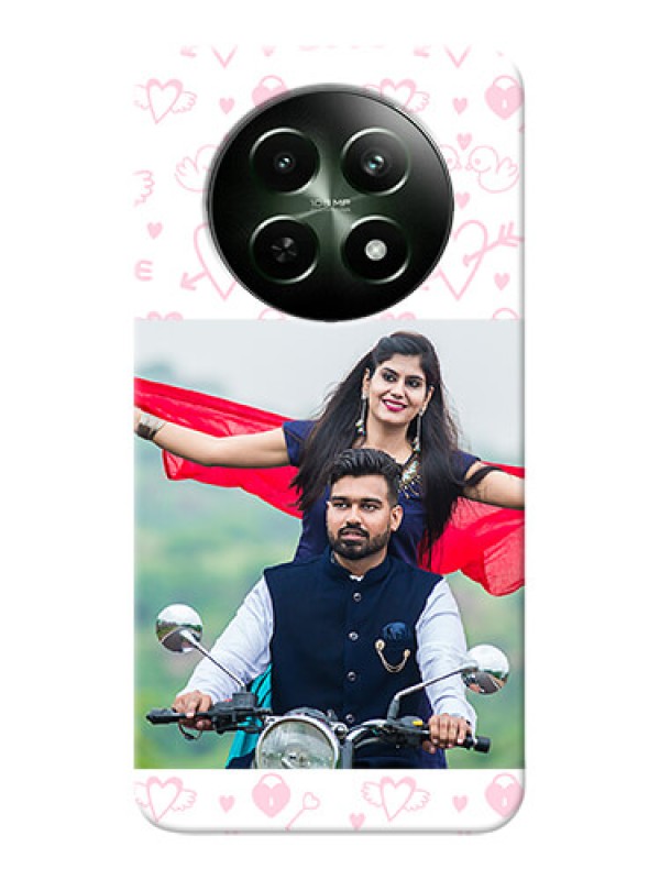 Custom Realme 12X 5G personalized phone covers: Pink Flying Heart Design