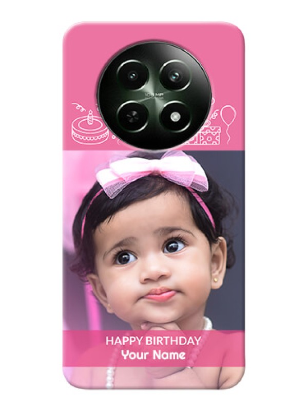 Custom Realme 12X 5G Custom Mobile Cover with Birthday Line Art Design