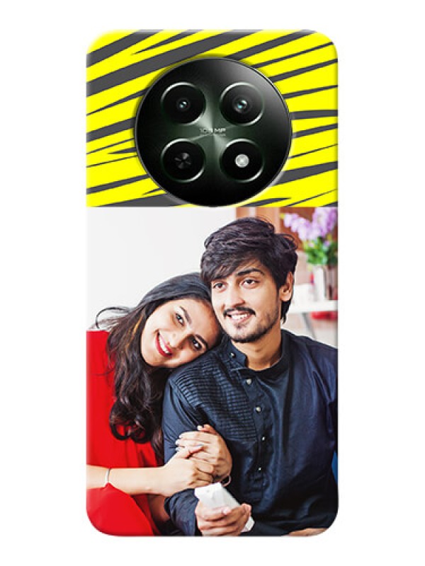 Custom Realme 12X 5G Personalised mobile covers: Yellow Abstract Design