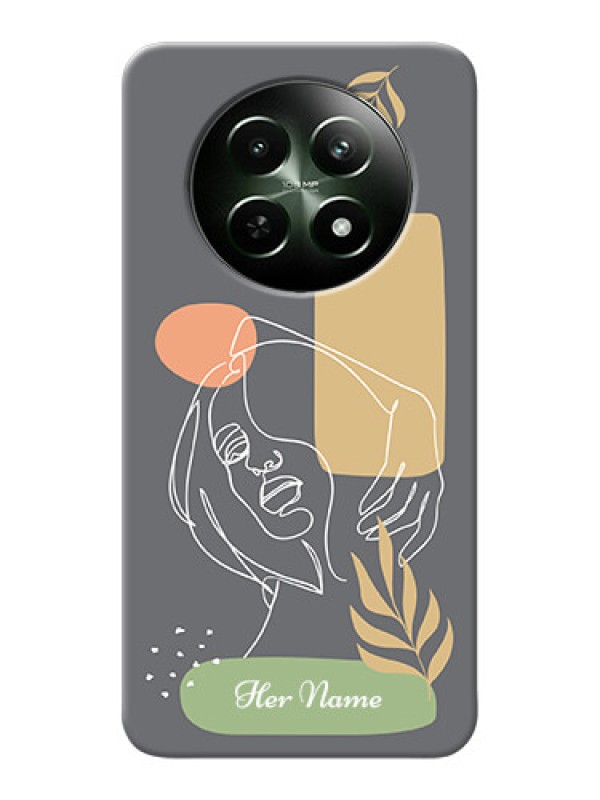 Custom Realme 12X 5G Custom Phone Case with Gazing Woman line art Design