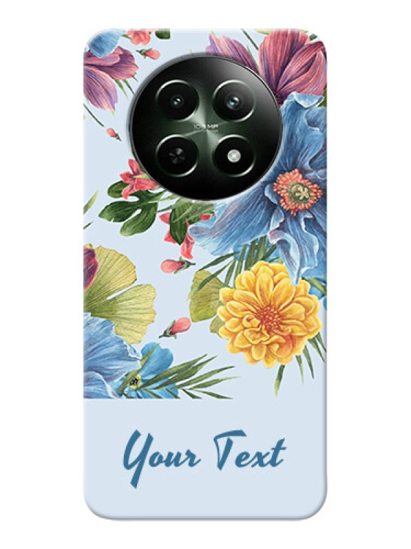 Custom Realme 12X 5G Custom Mobile Case with Stunning Watercolored Flowers Painting Design