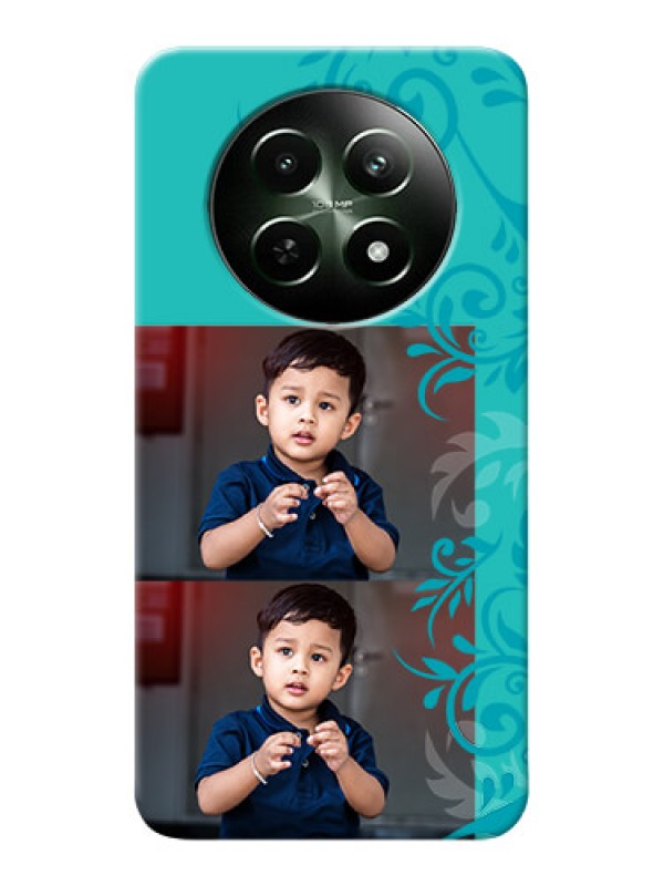 Custom Realme 13 5G Mobile Cases with Photo and Green Floral Design