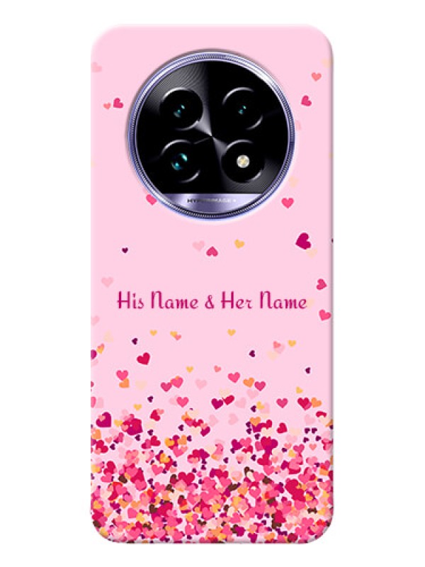 Custom Realme 13 Pro 5G Photo Printing on Case with Floating Hearts Design