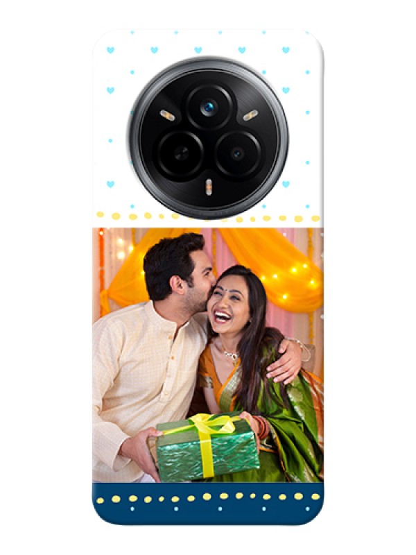 Custom Realme 14 Pro 5G Custom Hard Phone Case - White And Blue Abstract Design