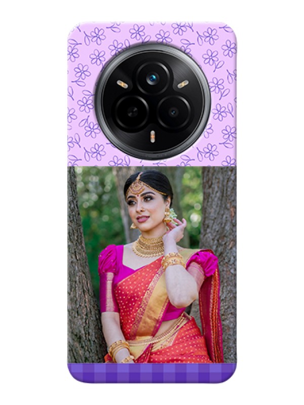 Custom Realme 14 Pro 5G Custom Hard Phone Case - Purple Floral Design