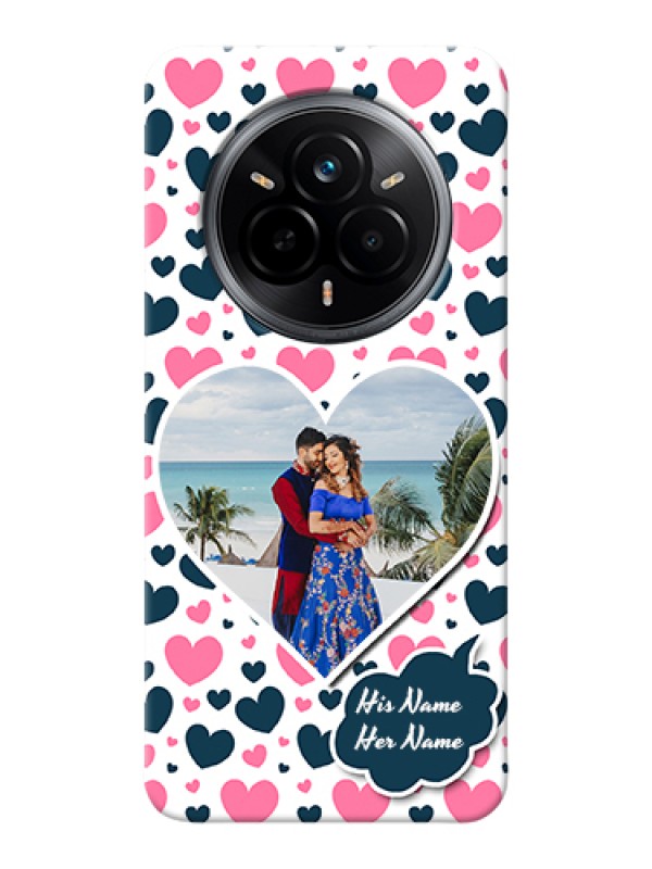 Custom Realme 14 Pro 5G Custom Hard Phone Case - Pink & Blue Heart Design