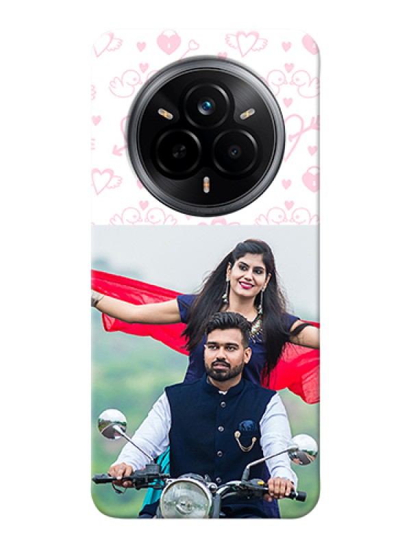 Custom Realme 14 Pro 5G Custom Hard Phone Case - Pink Flying Heart Design