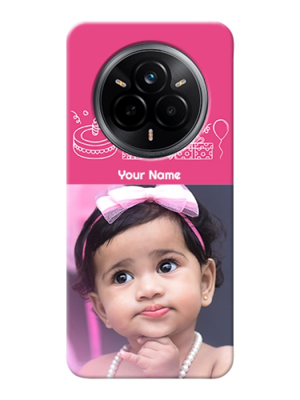 Custom Realme 14 Pro 5G Custom Hard Phone Case - With Birthday Line Art Design