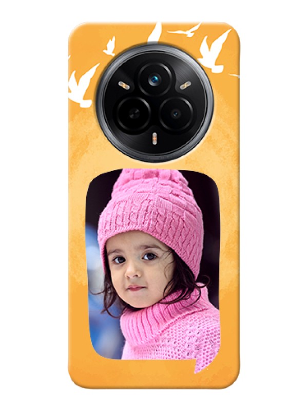 Custom Realme 14 Pro 5G Custom Hard Phone Case - Water Color Design With Bird Icons