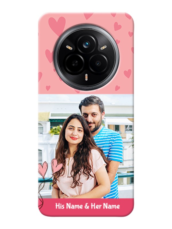 Custom Realme 14 Pro 5G Custom Hard Phone Case - Love Design Peach Color