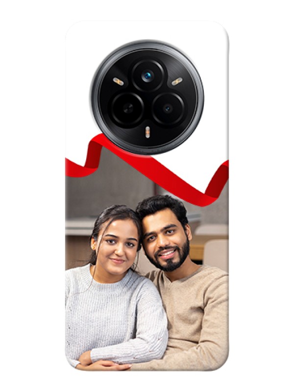 Custom Realme 14 Pro 5G Custom Hard Phone Case - Red Ribbon Frame Design