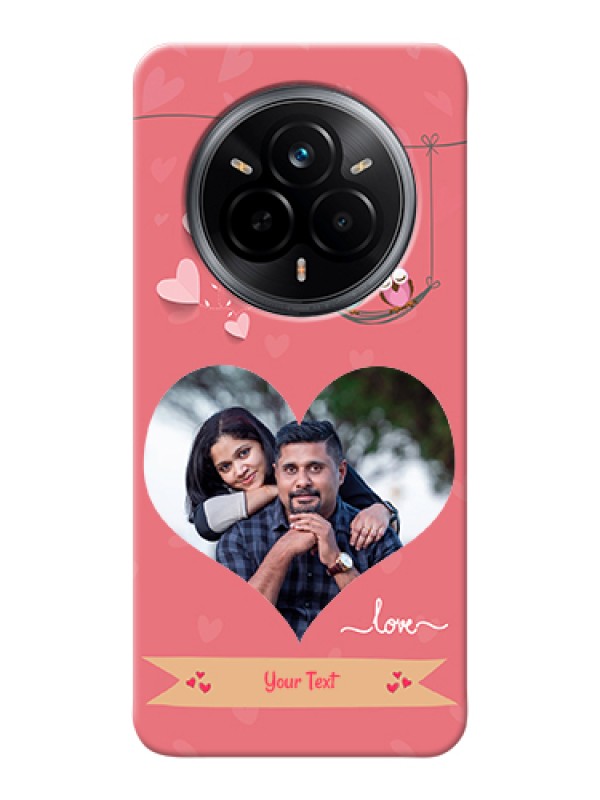 Custom Realme 14 Pro 5G Custom Hard Phone Case - Peach Color Love Design