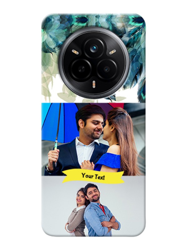 Custom Realme 14 Pro 5G Custom Hard Phone Case - Image With Boho Peacock Feather Design