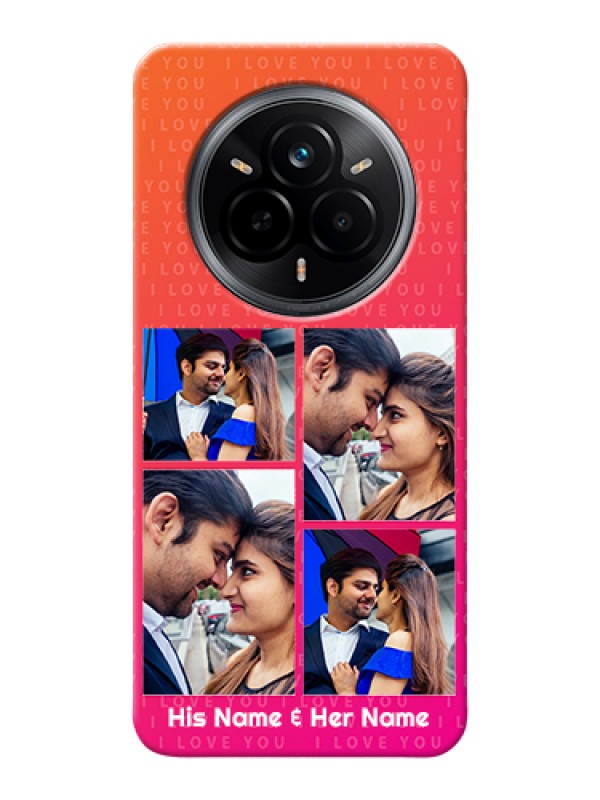 Custom Realme 14 Pro 5G Custom Hard Phone Case - I Love You Pink Design