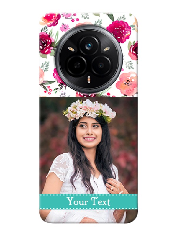 Custom Realme 14 Pro 5G Custom Hard Phone Case - Water Colors Floral Design