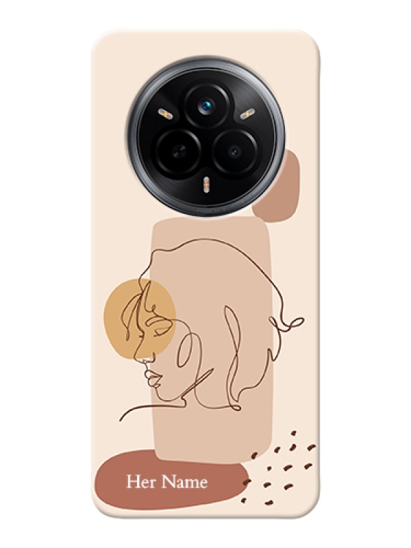 Custom Realme 14 Pro 5G Custom Hard Phone Case - Calm Woman Line Art Design