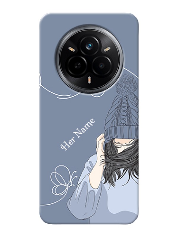 Custom Realme 14 Pro 5G Custom Hard Phone Case - Girl In Winter Outfit Design