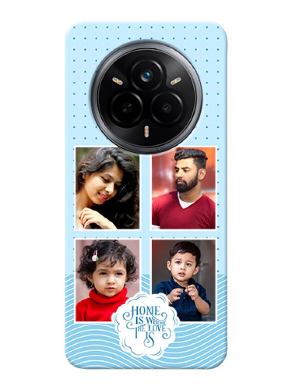 Custom Realme 14 Pro 5G Custom Hard Phone Case - Cute Love Quote With 4 Pic Upload Design