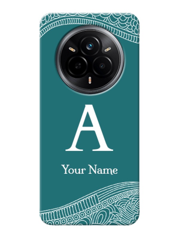 Custom Realme 14 Pro 5G Custom Hard Phone Case - Line Art Pattern With Custom Name Design