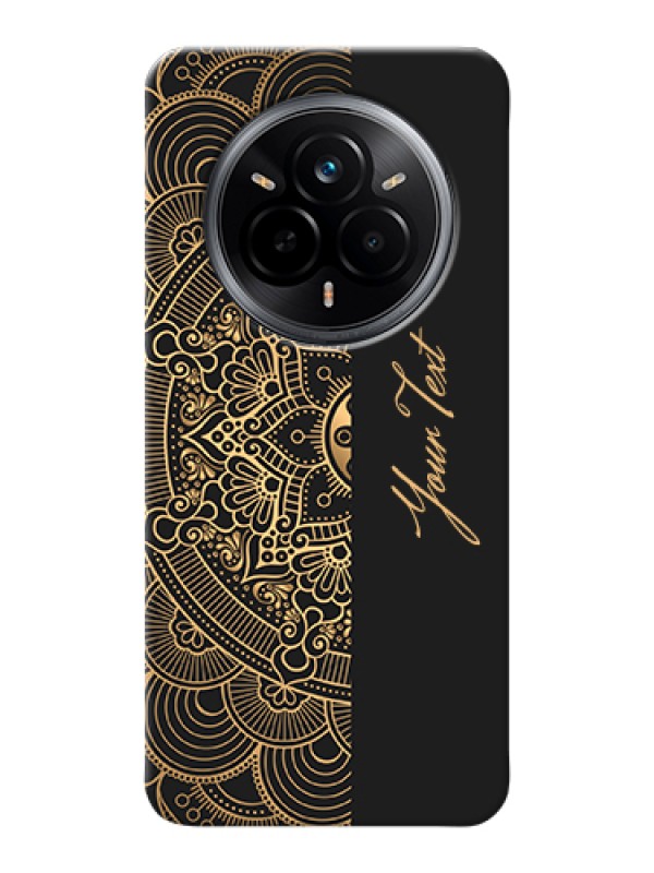 Custom Realme 14 Pro 5G Custom Hard Phone Case - Mandala Art With Custom Text Design