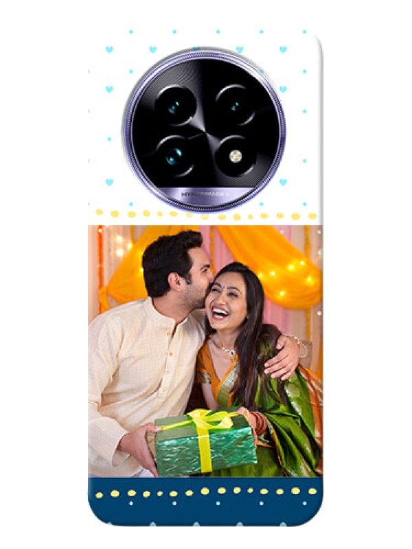 Custom Realme 14 Pro Lite 5G Phone Covers: White and Blue Abstract Design