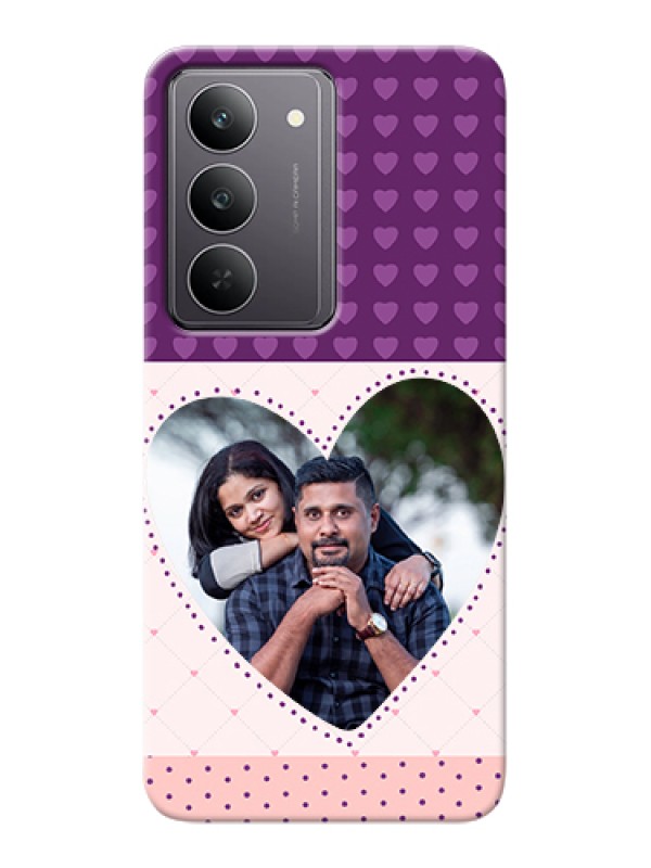 Custom Realme 14x 5G Custom Hard Phone Case - Violet Love Dots Design