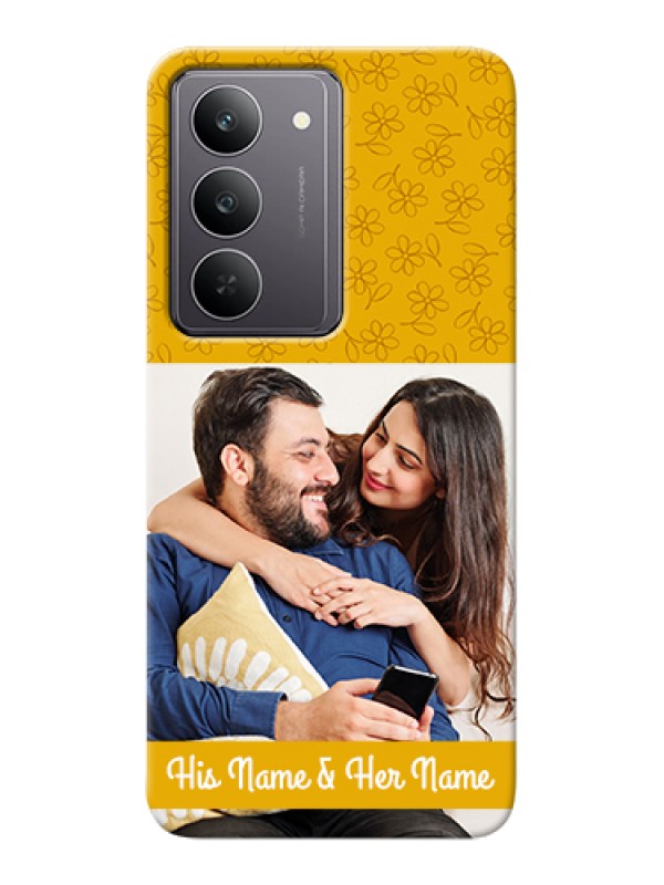 Custom Realme 14x 5G Custom Hard Phone Case - Yellow Floral Design