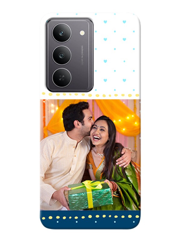 Custom Realme 14x 5G Custom Hard Phone Case - White And Blue Abstract Design