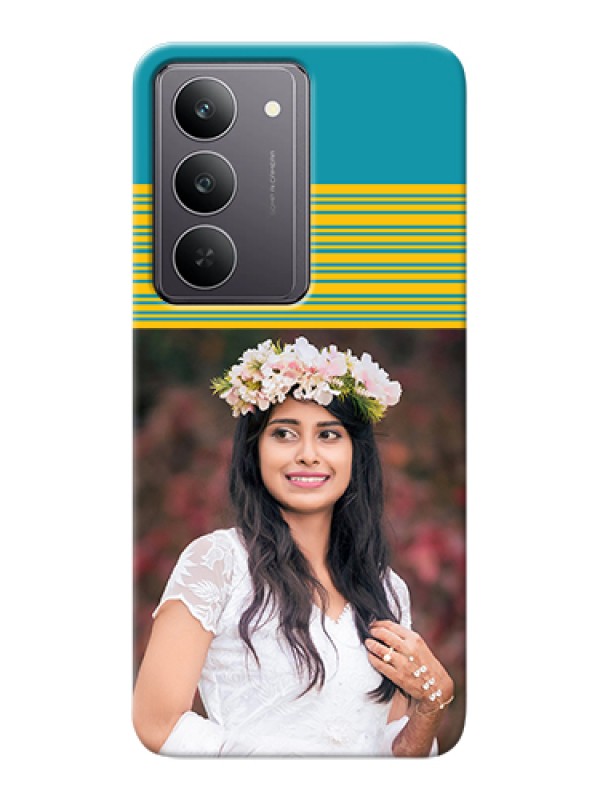 Custom Realme 14x 5G Custom Hard Phone Case - Yellow & Blue Design